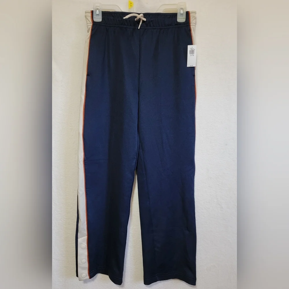 Old Navy Active Kids XL 14-16 Navy‎ Blue Snap Side Jogger Pants Striped NEW